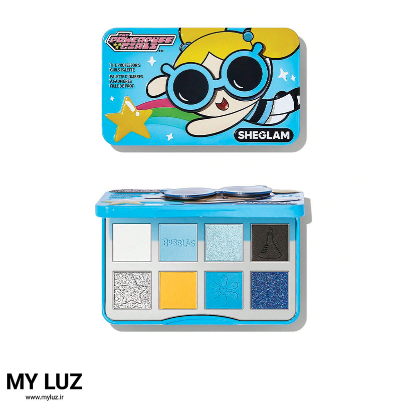 پالت سایه پاورپاف گرل آبی شیگلم The Powerpuff girls x sheglam the professors girls palette- Joy & Laughter (Sheglam)